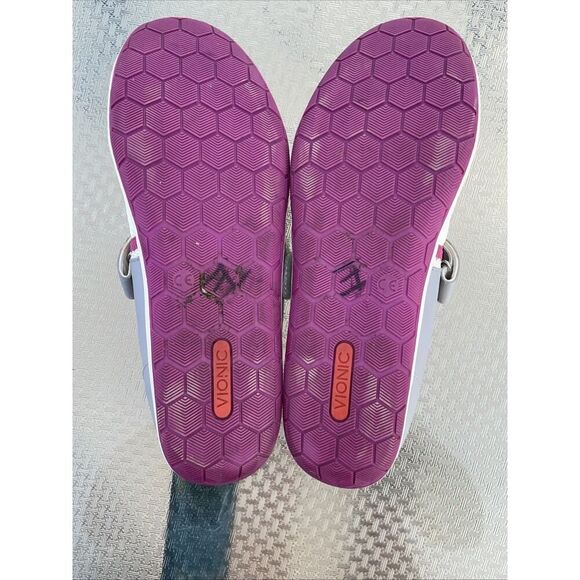 Vionic Ailie White Gray & Raspberry Mary Jane Orthaheel Walking Shoes Size 9 - Picture 10 of 10
